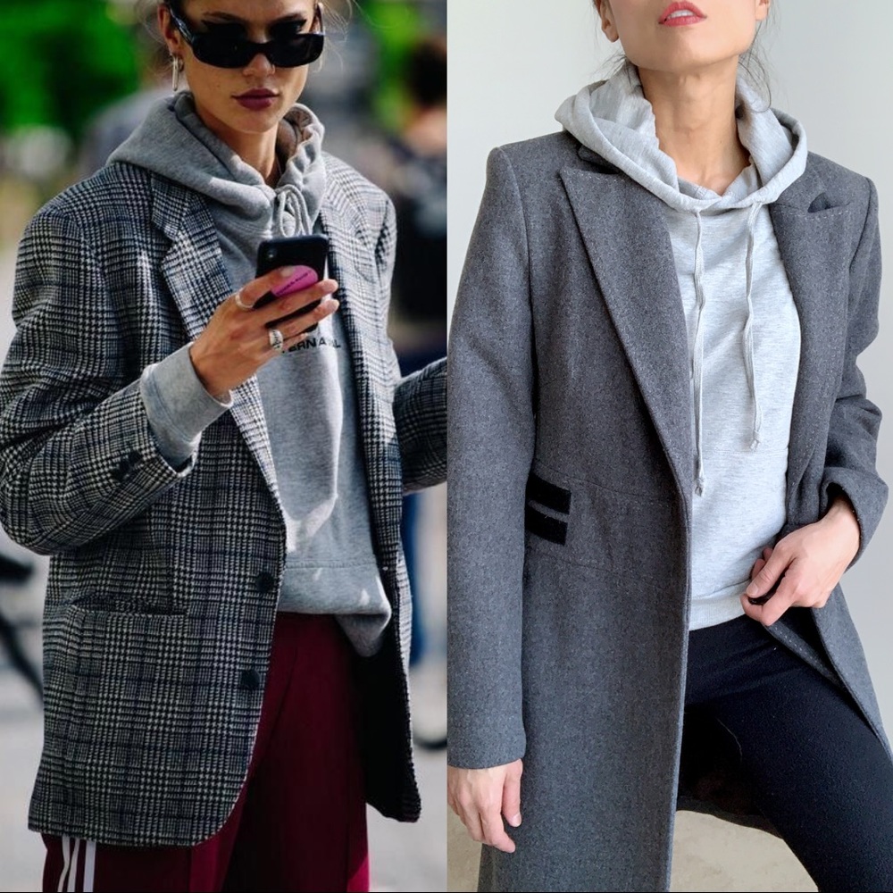 EVERYDAY SOFT HOODED SWEATSHIRT TOP - LIGHT GRAY WITH POCKETS